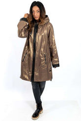 Women's leather coat Zhiselle Gold Caramel